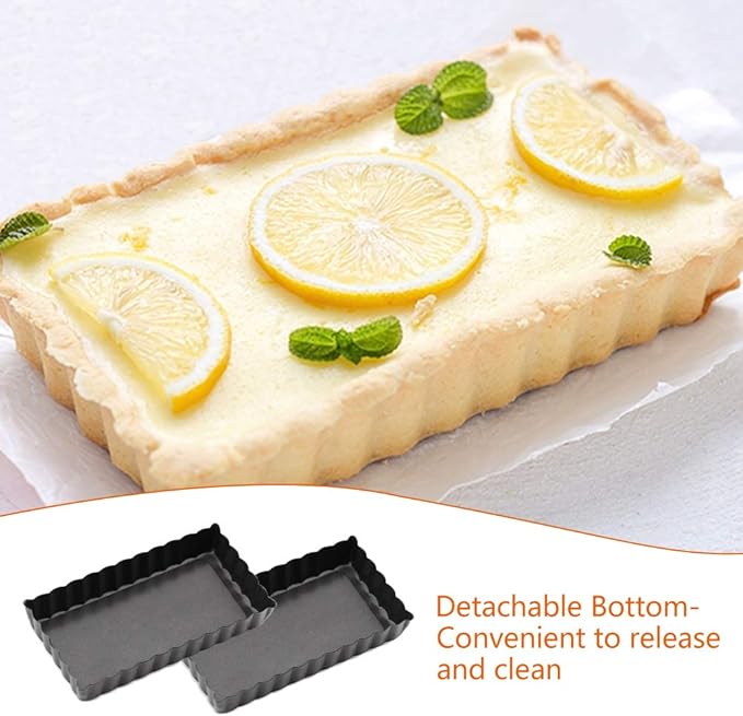 Gutsdoor Mini Tart Pan Square 4 Inch with Removable Bottom Quiche Pan Nonstick Round Quiche Pie Pan Set of 6