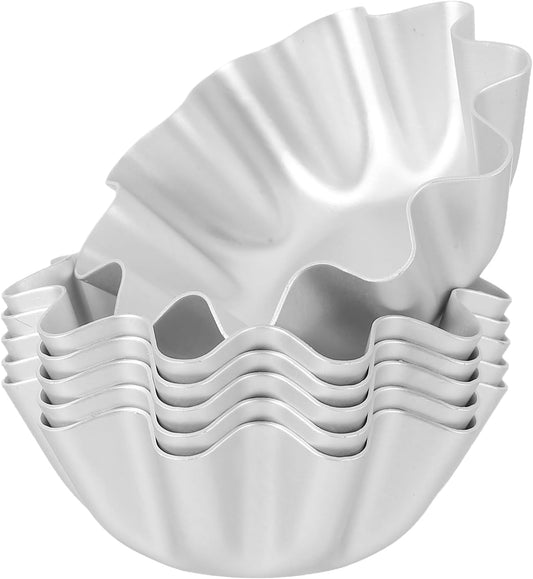 Kichvoe Tart Pan Tart Pan Mini Pie Tins Egg Tart Molds, 6Pcs Mini Pie Pans Cupcake Cake Muffin Cookie Tart Baking for Kitchen Reusable Baking Supplies Brioche Molds Egg Tart Tray Cake Stencils