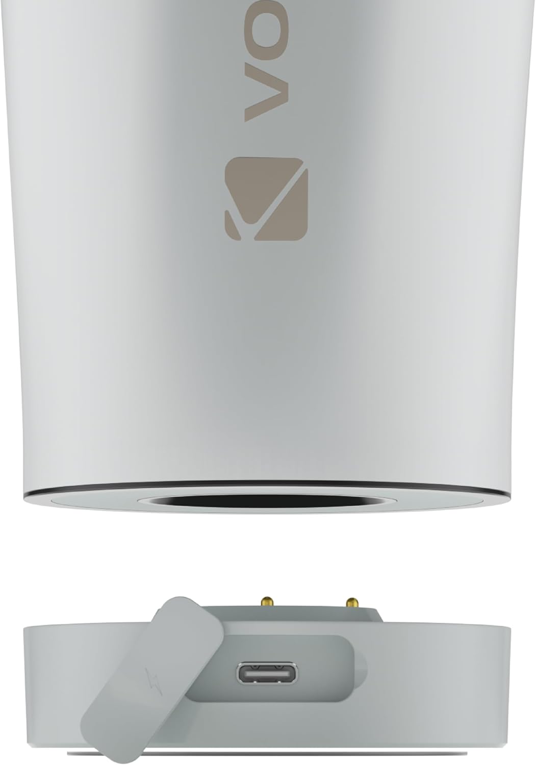 VOLTRX ChillMix Shaker Bottle Insulated Stainless Steel - USB C Rechargeable Electric Protein Shake Mixer, Shaker Cups for Protein Shakes and Meal Replacement, Ice White, 16 oz