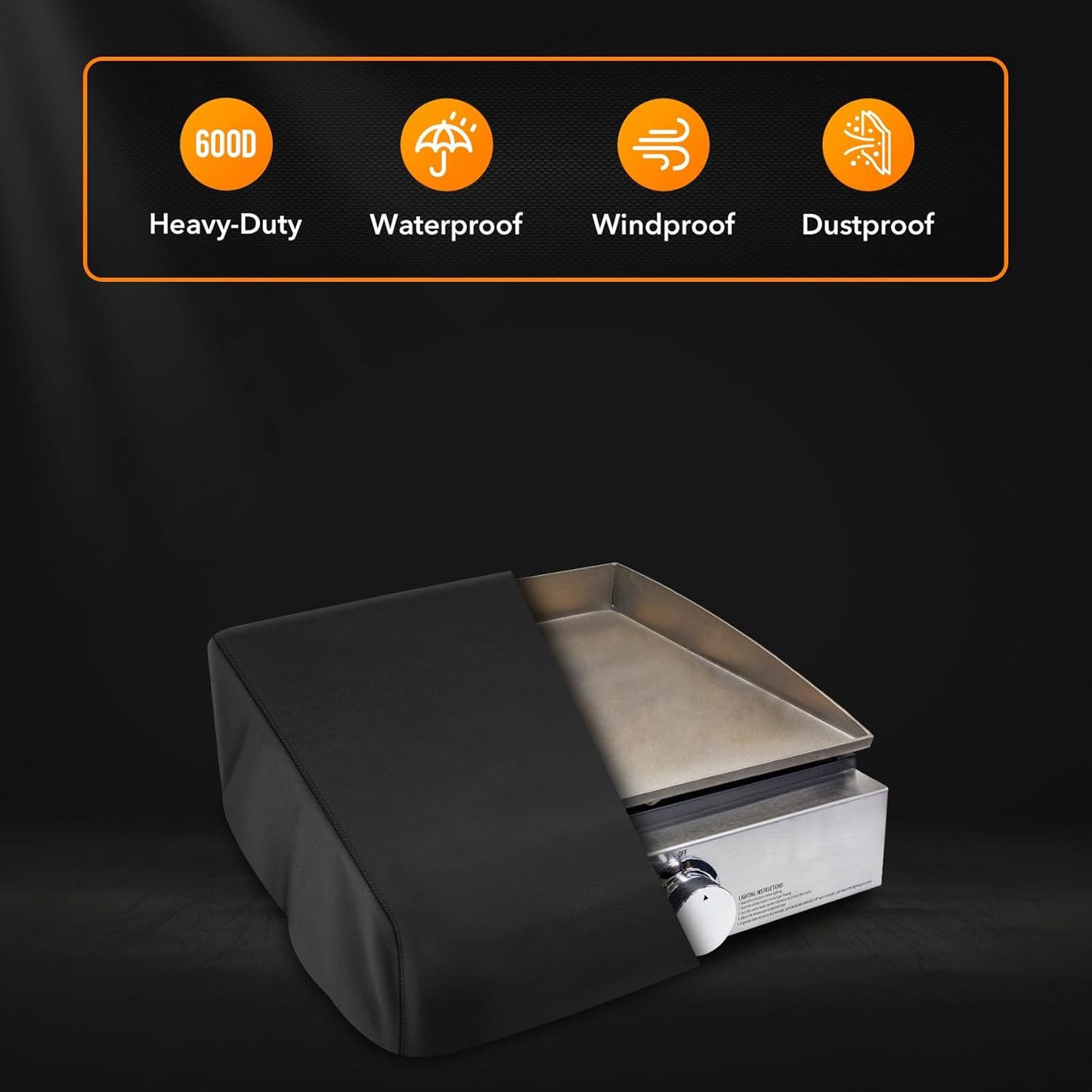 Heavy Duty Grill Griddle Cover Water Proof 600D Polyester Table Top Griddle Cover Compatible with 17 inch Blackstone 1971 Griddle Without Griddle Hood