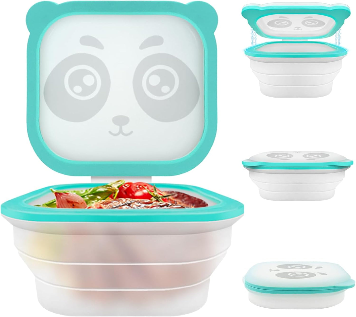 Silicone Food Storage Containers, Camping Bowl with Lids Collapsible, Freezer & Dishwasher Safe, Reusable 30 Oz Lunch Box for Camping Travel Fruit