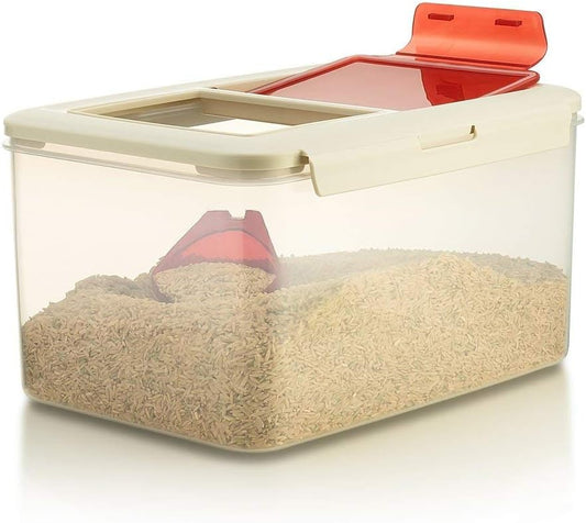 Komax Biokips Extra Large Food Containers, 20lb Food Storage Bins with Lids & Scooper, BPA Free Airtight Kitchen Storage Containers to Store Dry Food, Cat/Dog Food Storage Container (13 x 10 x 7.5)