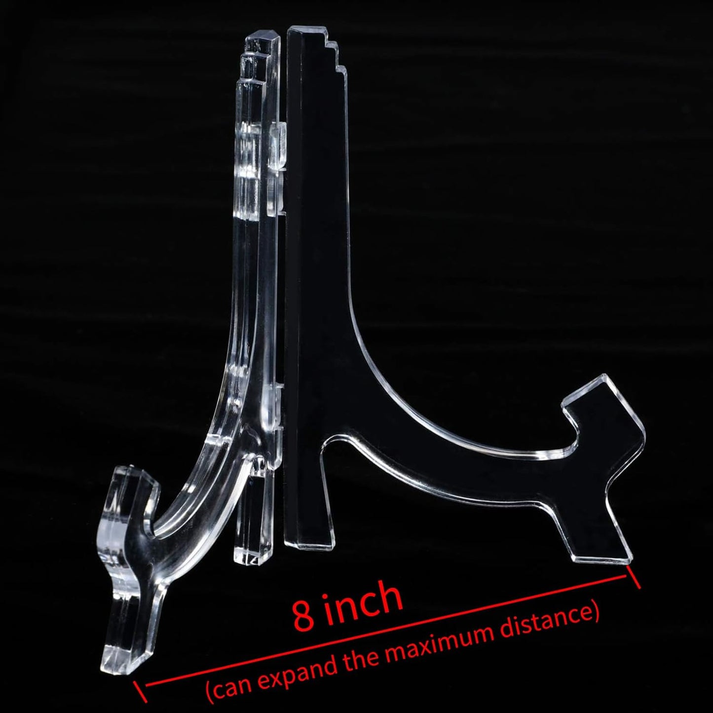 HESTYA 6 Pack 7 Inch Acrylic Easel Stand, Display Stand, Plate Holder for Display, Photo Holder Picture Frame Book(Clear)