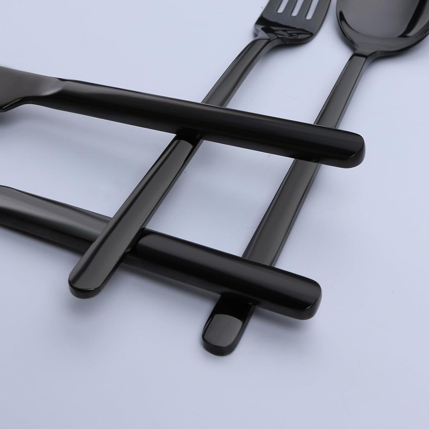 KINGSTONE Black Silverware Set, 30 Piece Flatware Set for 6, 18/10 Stainless steel Cutlery Set for Home Kitchen and Restaurant