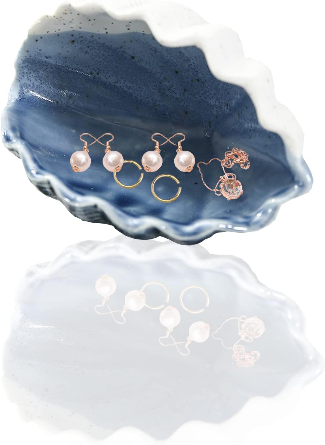 Shell Jewelry Dishes for Women Ceramic Key Bowls for Entry Table Jewelry Holder Trinket Tray Jewelry Plate Small Key Bowl for Entryway Table Table Decoration Supplies (H STYLE)