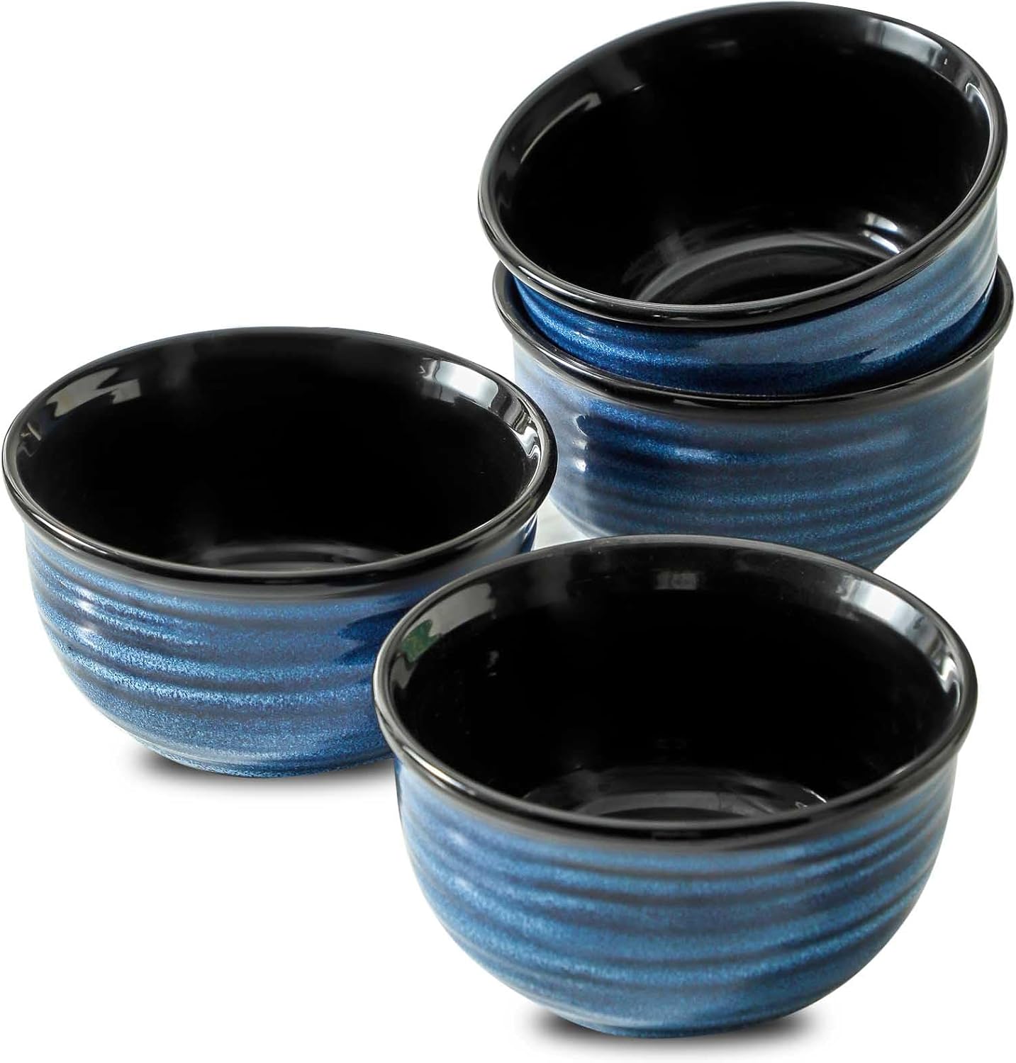 Hasense Ceramic Cereal Bowl Set of 4 – 20oz Ceramic Soup for Cereal, Oatmeal, Soup, Salad & Pasta, Durable Porcelain, Microwave & Dishwasher Safe, Modern Kitchen Dinnerware,Navy