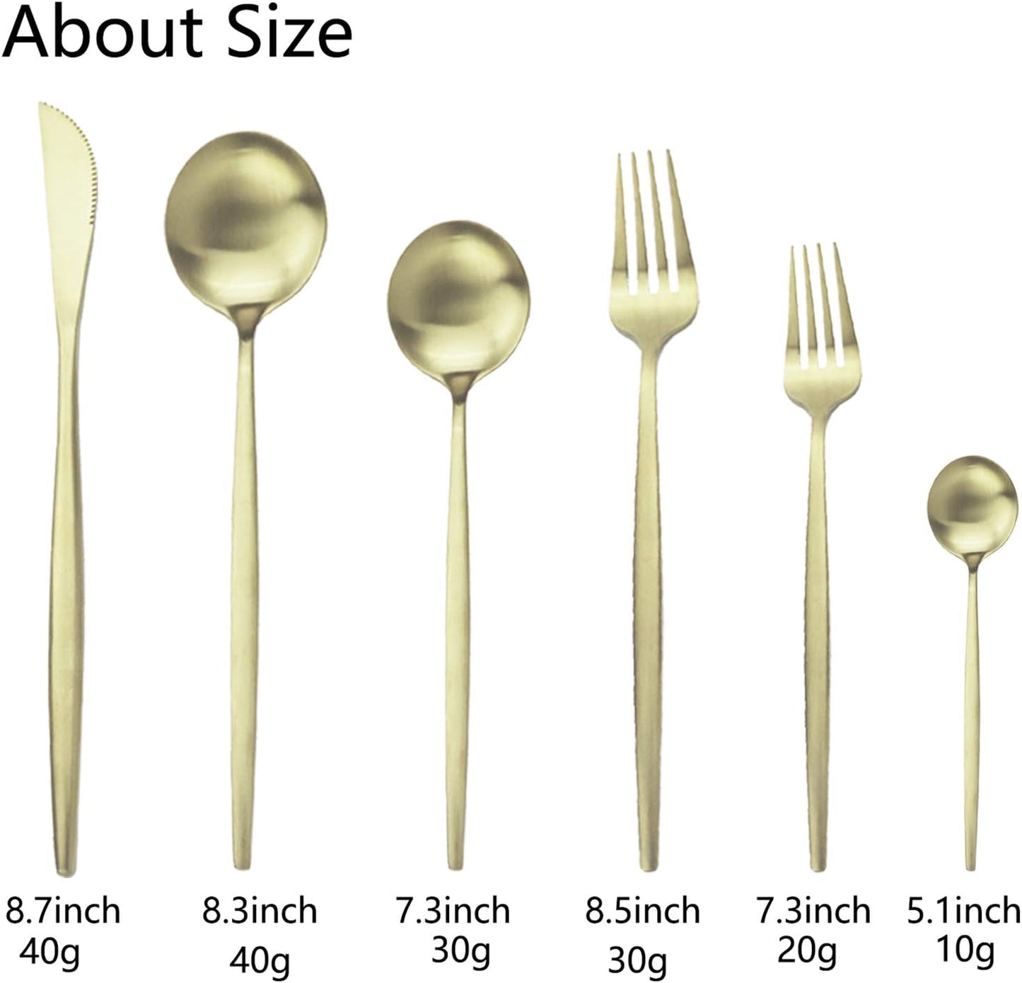 JASHII Silverware Set, 36 Piece Food Grade Stainless Steel Flatware Set Fork Spoon Knife Utensils for Daily Use and Party, Service for 6 Anti Rust, Safe in Dishwasher (Matte Champagne gold)