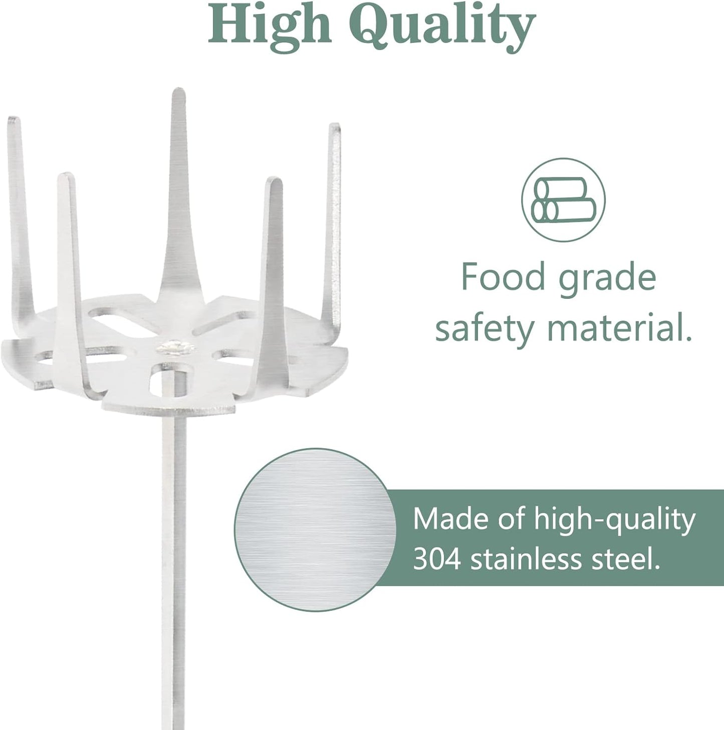 KAMaster Pork Puller 3 Inch 304 Stainless Steel Meat Shredder Suitable for Making Meat Strips with Standard Hand Drill Pork Puller BBQ Smoking Accessories and Kitchen Gadgets Stir Cooking(3 Inches)