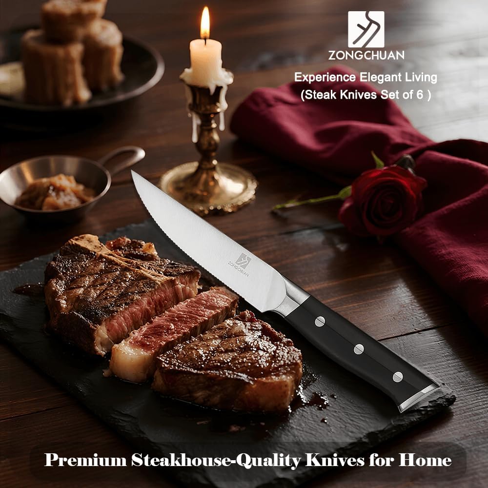 Knife Set,15-Piece Kitchen Knife Set with Block and Sharpener,50Cr15Mov High Carbon Stainless Steel,Razor Sharp Professional Knives,Ultra-Smooth knife,Ergonomic Black Anti-slip Handles,Dishwasher Safe