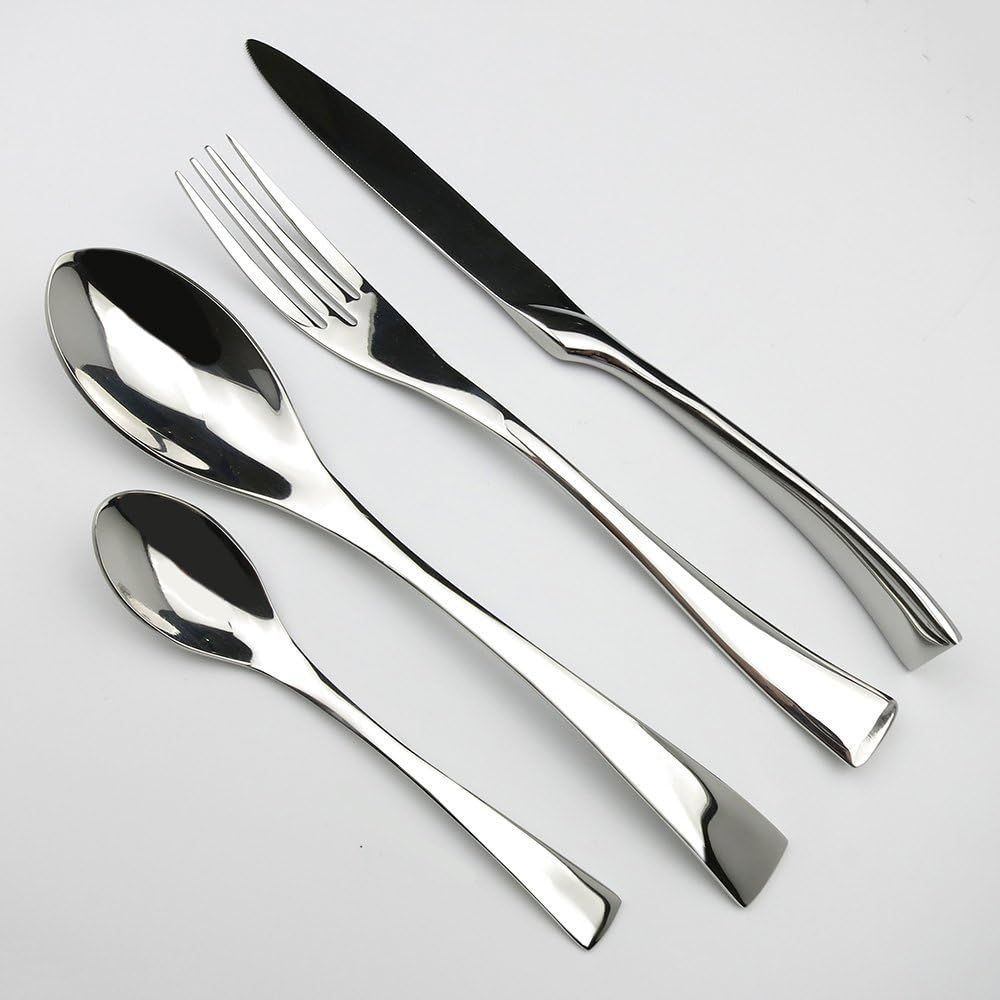 Luxury 4-Piece 18/10 Stainless Steel Flatware Set, Mirror Polishing Silver