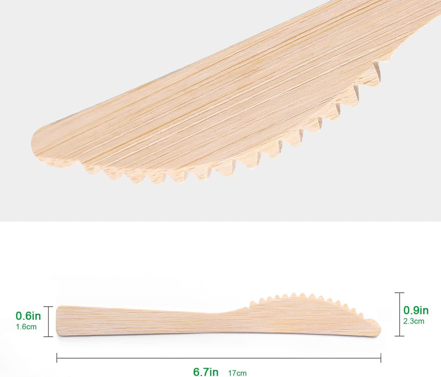 Bamboo Utensils -300 PK 6.7" Bamboo Compostable Knives Disposable Bamboo Cutlery Set Biodegradable Eco Friendly Renewable Utensil Flatware Knife