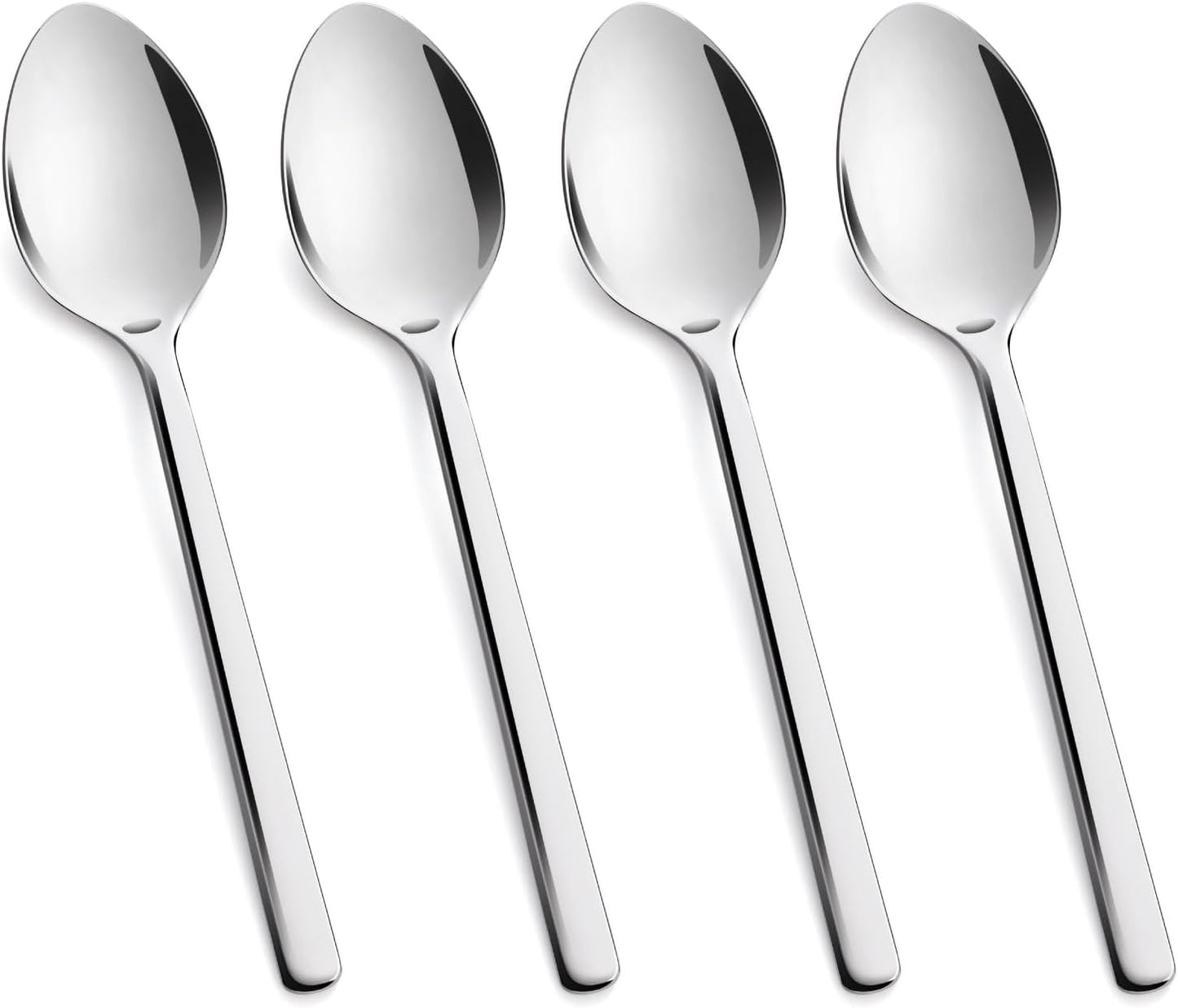 KINGSTONE Large Hostess Serving Utensils 4 Piece Set, 18/10 Stainless Steel Heavy Duty 9.84inch Spoons for Buffet, Wedding, Party, Catering, Dishwasher Safe
