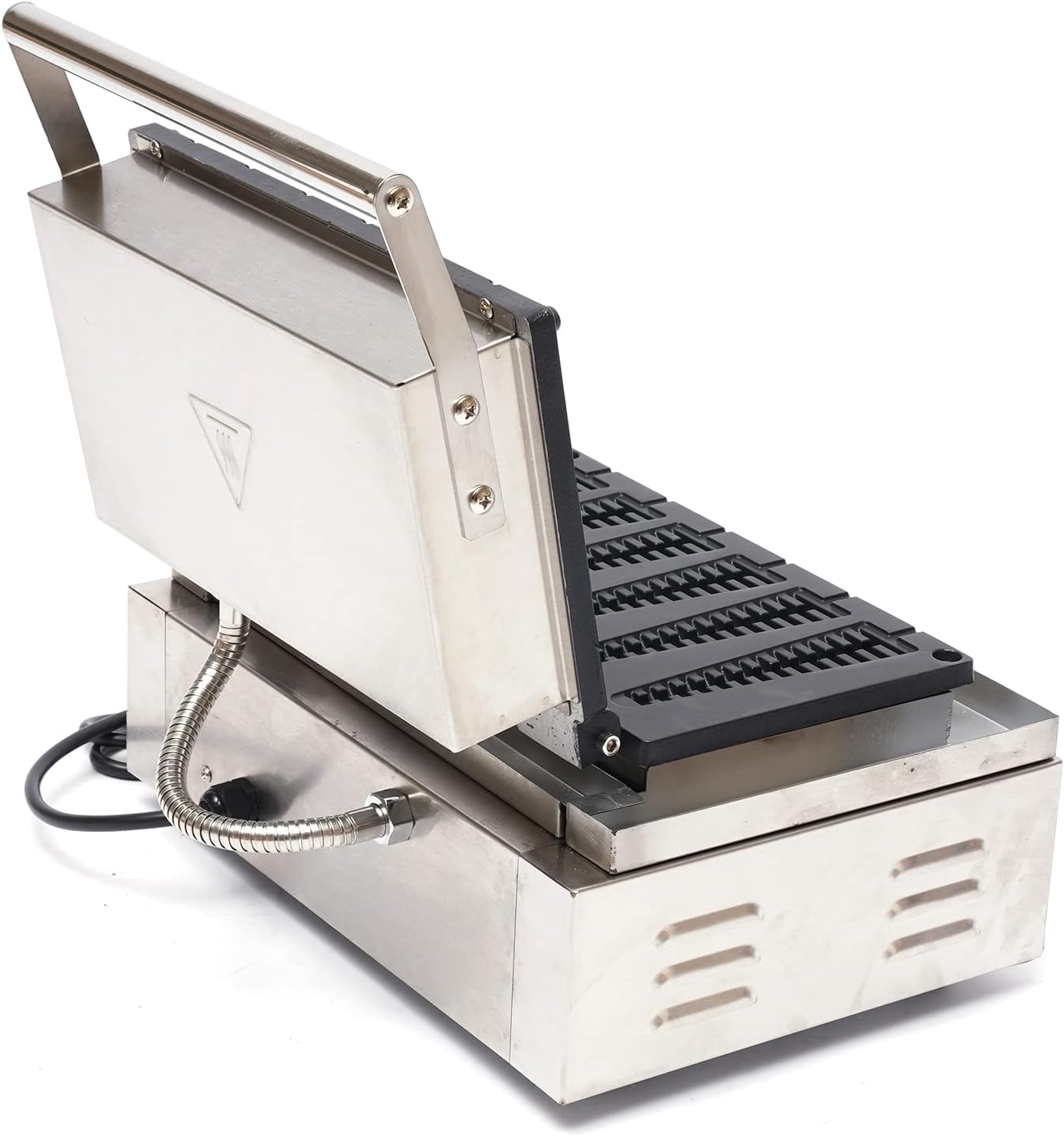 1550W Commercial Waffle Stick Maker, 6 Waffles on a Stick Non-Stick Stainless Steel Belgian Waffle Iron w/Time & Temper Adjustable| Whisk|Food Clip, Large Waffle Machine for Restaurant Party