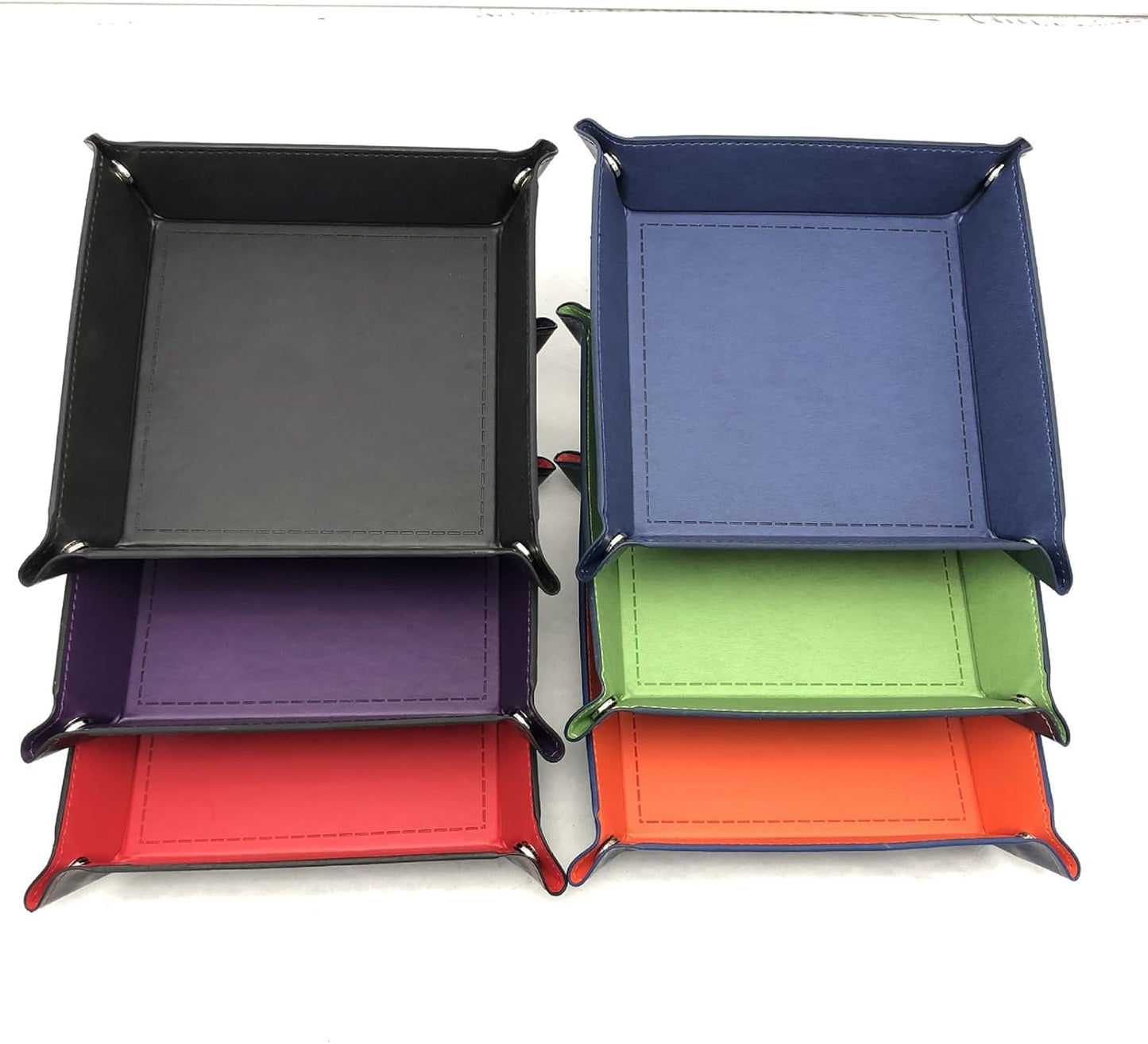 siduater Valet Tray Desktop Storage Organizer – Vegan Leather Catchall Tray Bedside Vanity Tray Nightstand Caddy Holder for Remote Controller, Watch, Keys, Phone, Wallet, Coin, Jewelry, Black