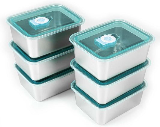 4 Pack 304 Stainless Steel Food Storage Containers Airtight Lids 22oz Fresh-keeping Container Metal Refrigerator Container for Lunch, Picnic Travel, Leftovers, Dishwasher & Freezer Safe