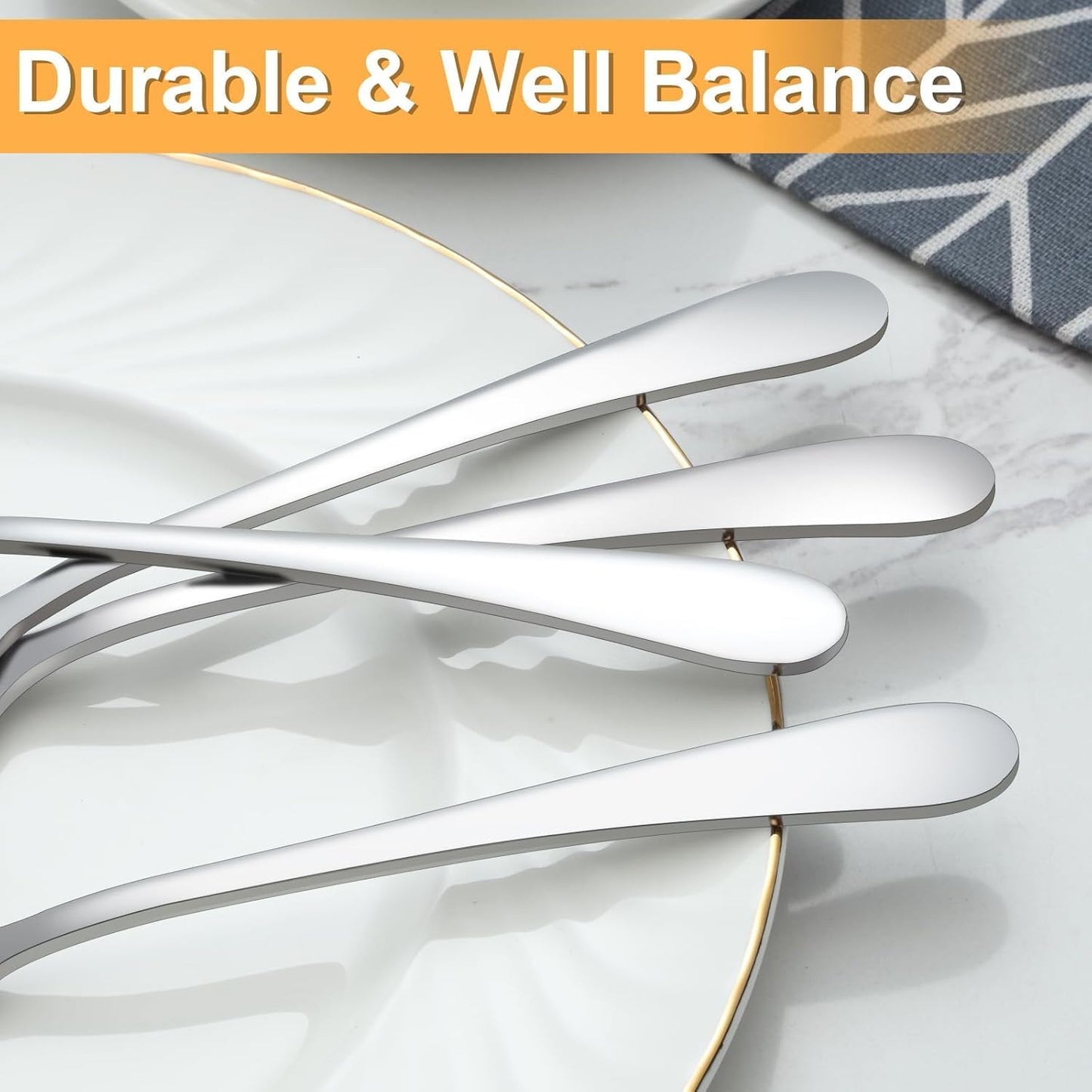 BEWOS 16-Piece Serving Spoons Set - Set of 8 Serving Spoons, Set of 8 Slotted Spoons, 9.1-Inch Utensils Set for Parties, Stainless Steel, Dishwasher Safe, Large Spoon For Buffet