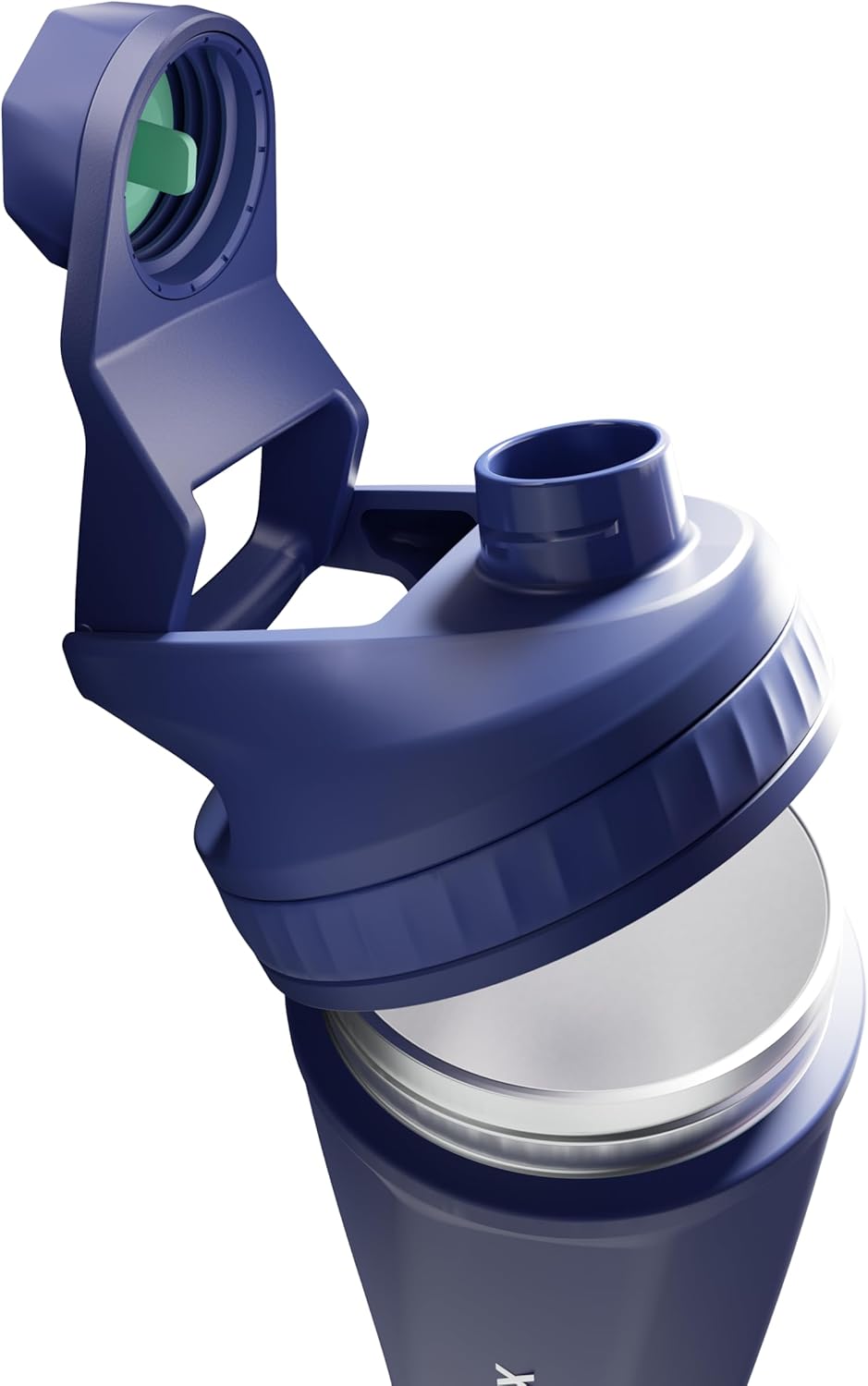 VOLTRX ChillMix Shaker Bottle Insulated Stainless Steel - USB C Rechargeable Electric Protein Shake Mixer, Shaker Cups for Protein Shakes and Meal Replacement, Midnight Navy, 16 oz