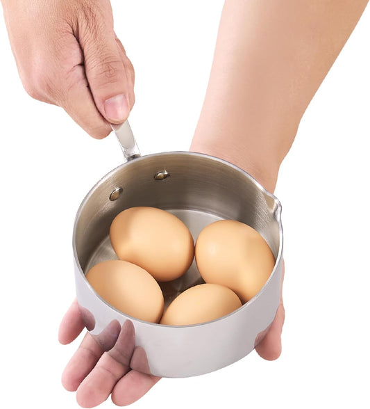 Cooks Standard Stainless Steel Butter Warmer 0.68 QT, Multi-Ply Clad Small Sauce Pan, 640ml Mini Butter Chocolate Milk Melting Pot with Pour Spout Cooking Pot ideal for Chefs, Baristas