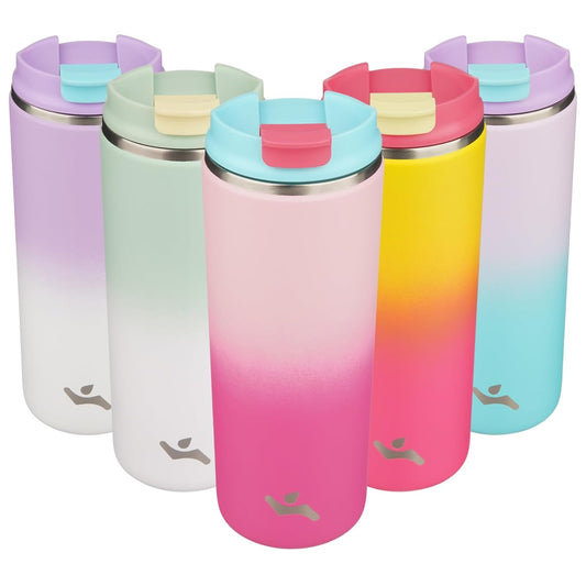 Tumbler with Lid, 16 oz Travel Coffee Mug Double Wall Vacuum Stainless Steel Thermal Metal Cup Insulated Water Bottle,Cherry