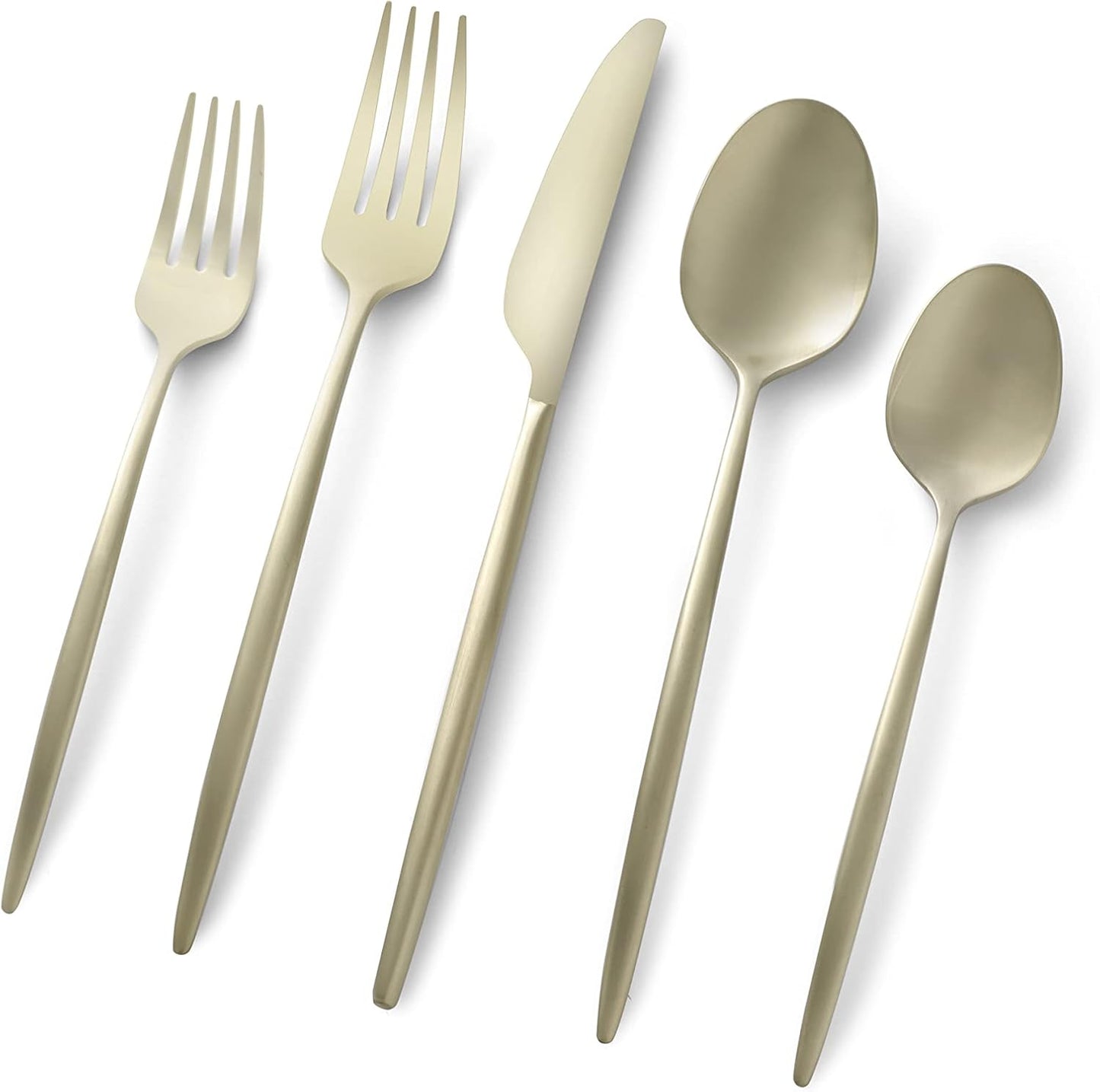 Cambridge 505220CKW12R Gaze Champagne Satin 20-Piece Flatware Set, Service for 4, silver