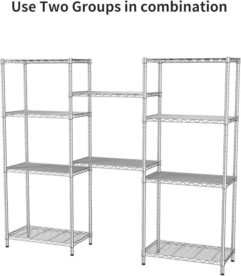 SINGAYE 5 Tier Storage Garage Shelving Units Heavy Duty Wire Shelves Pantry Metal for Pantry Closet Kitchen Laundry Bathroom Organizers Shelf Home Shorage Gray