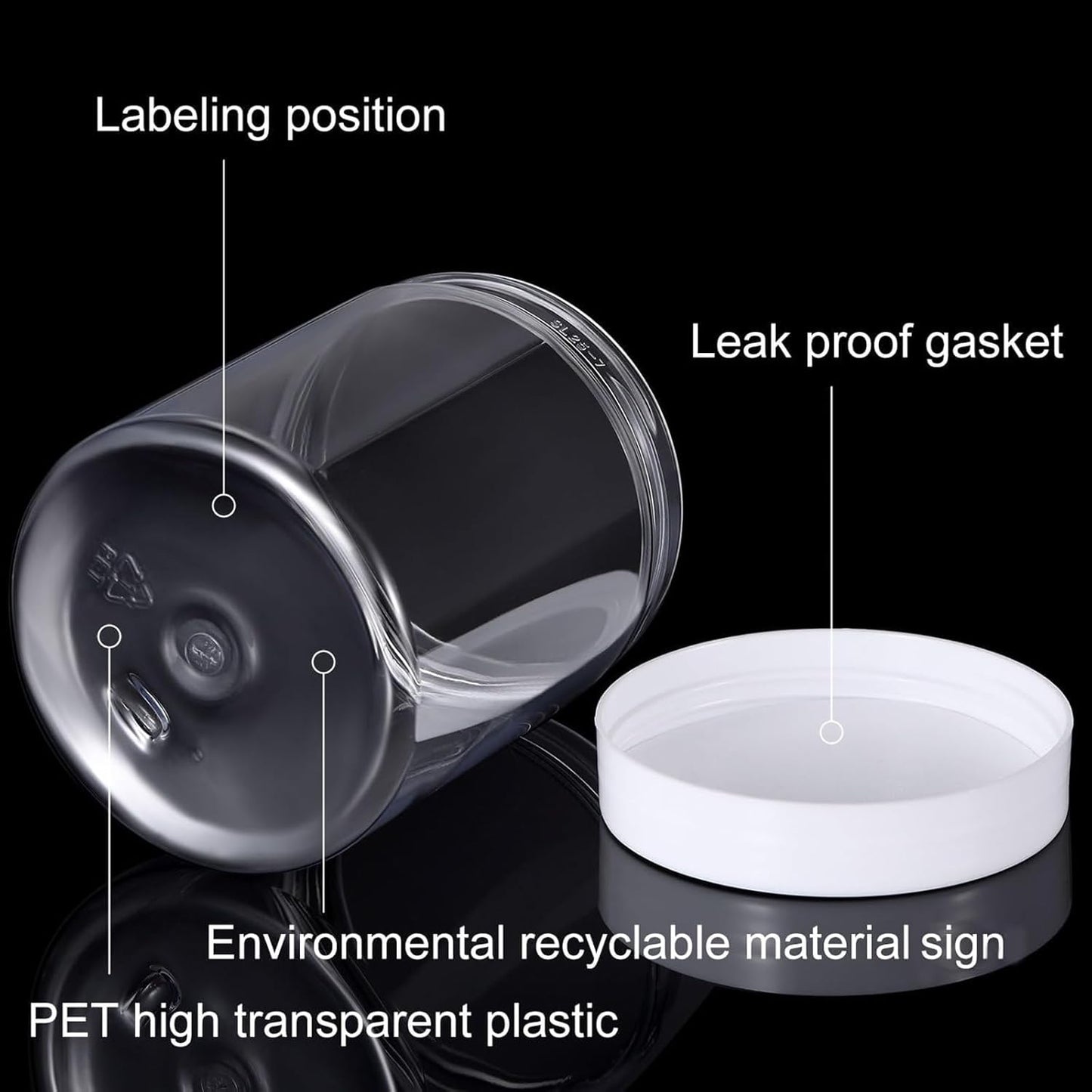 SATINIOR 6 Pack 16 oz Plastic Jars Containers with Lids Wide-mouth Refillable Leakproof Reusable Round Empty Jars for Travel Cosmetic Dry Food Spice Cookie Candy Home Kitchen Organizing(White)