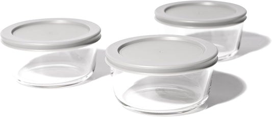 DURA LIVING 6-Piece Glass Food Storage Containers Set (3 Containers + 3 BPA-Free Lids) | 2-Cup, Leakproof | Microwave, Freezer, Oven & Dishwasher Safe | Ideal for Meal Prep & Pantry Organization