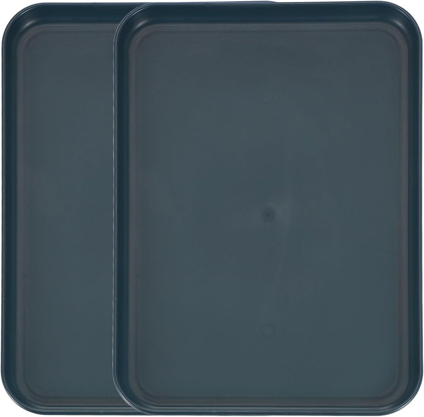 uxcell 2Pcs Plastic Serving Trays, 12.2 x 8.7 Inch Rectangle Food Trays Serving Cafeteria for Kitchen Restaurant Coffee Fruit Burger Lunch Dessert, Black