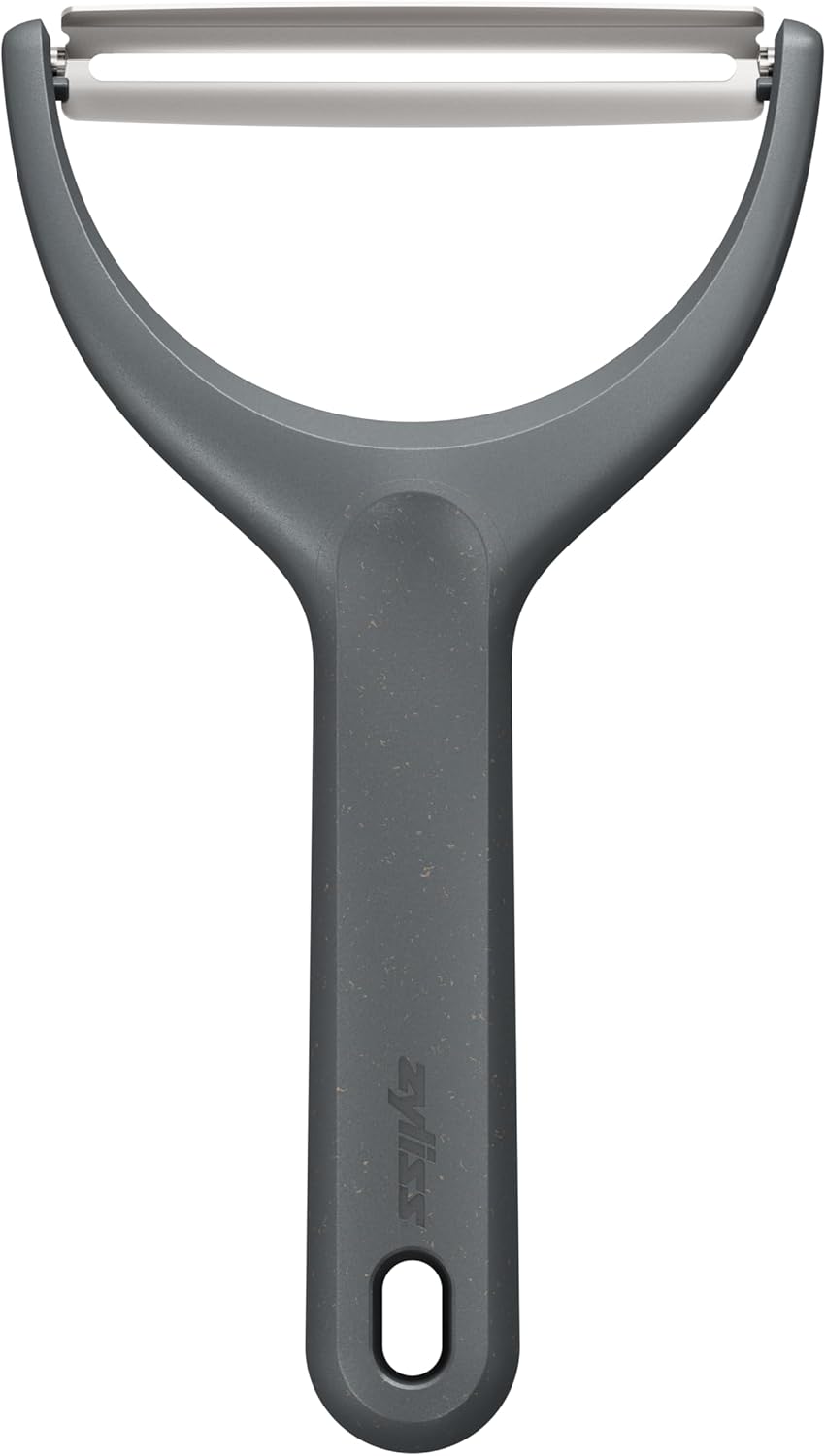 Zyliss Wide Peeler – Extra-Wide Stainless Steel Blade for Cabbage, Eggplant & Large Produce – Ergonomic Wheatstraw Handle – Safety Blade Cover – Dishwasher Safe – 5-Year Guarantee