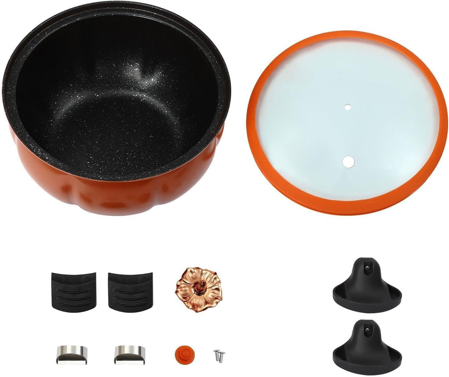 Pumpkin Shaped Micro Pressure Cooker, Orange Cast Iron Pumpkin Shaped Dutch Oven, 8L/7.3Qt Non-Stick Mini Pressure Stone Cooking Pot for Open Flames & Gas Stoves (Green)