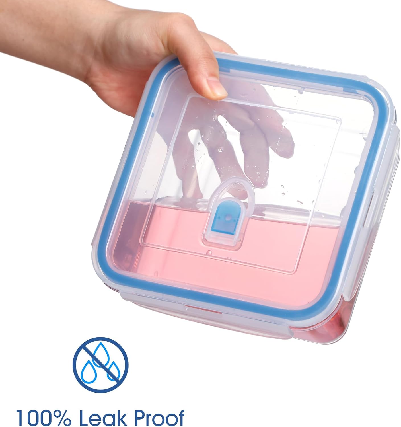 NUTRIUPS 1L Glass Food Storage Containers Set of 2, Square Meal Prep Containers, Food Storage Containers