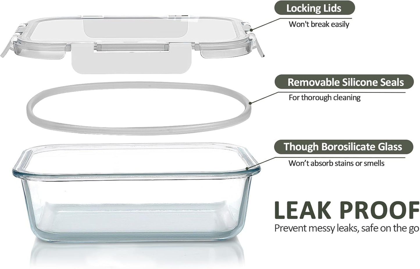 30 Pieces Glass Food Storage Containers with Upgraded Snap Locking Lids,Glass Meal Prep Containers Set - Airtight Lunch Containers, Microwave, Oven, Freezer and Dishwasher Friendly (White)