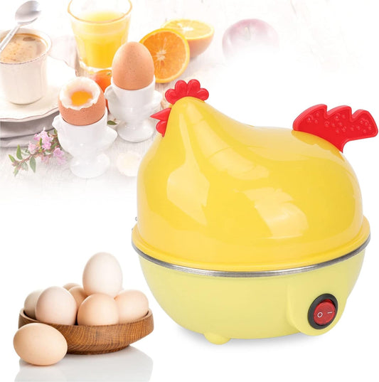 Electric Egg Boiler, Chicken Shape Egg Cooker, Multifunction Chicken Shape Rapid Egg Boiler, 7 Egg Capacity Automatic Shut Off Mini Breakfast Machine