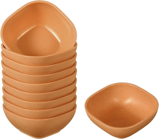 uxcell 10pcs Straw Dipping Bowls, Unbreakable Prep Bowls, Small Dessert Bowls for Side Dishes Snacks Fruits Appetizers, Orange