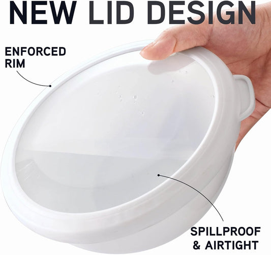 COOK WITH COLOR Mixing Bowls with TPR Lids - 12 Piece Plastic Nesting Bowls Set includes 6 Prep Bowls and 6 Lids, Microwave Safe Mixing Bowl Set (Mint)