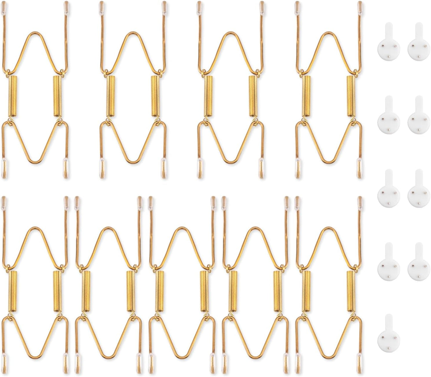 Bilillo 9 Pack Plate Hangers for The Wall, Suitable for 4-5 inch Art Plate, Stainless Steel Invisible Heavy Duty Wire Plate Holder with Wall Hooks, Plate Hangers for Displaying Plates, Platter, Dish