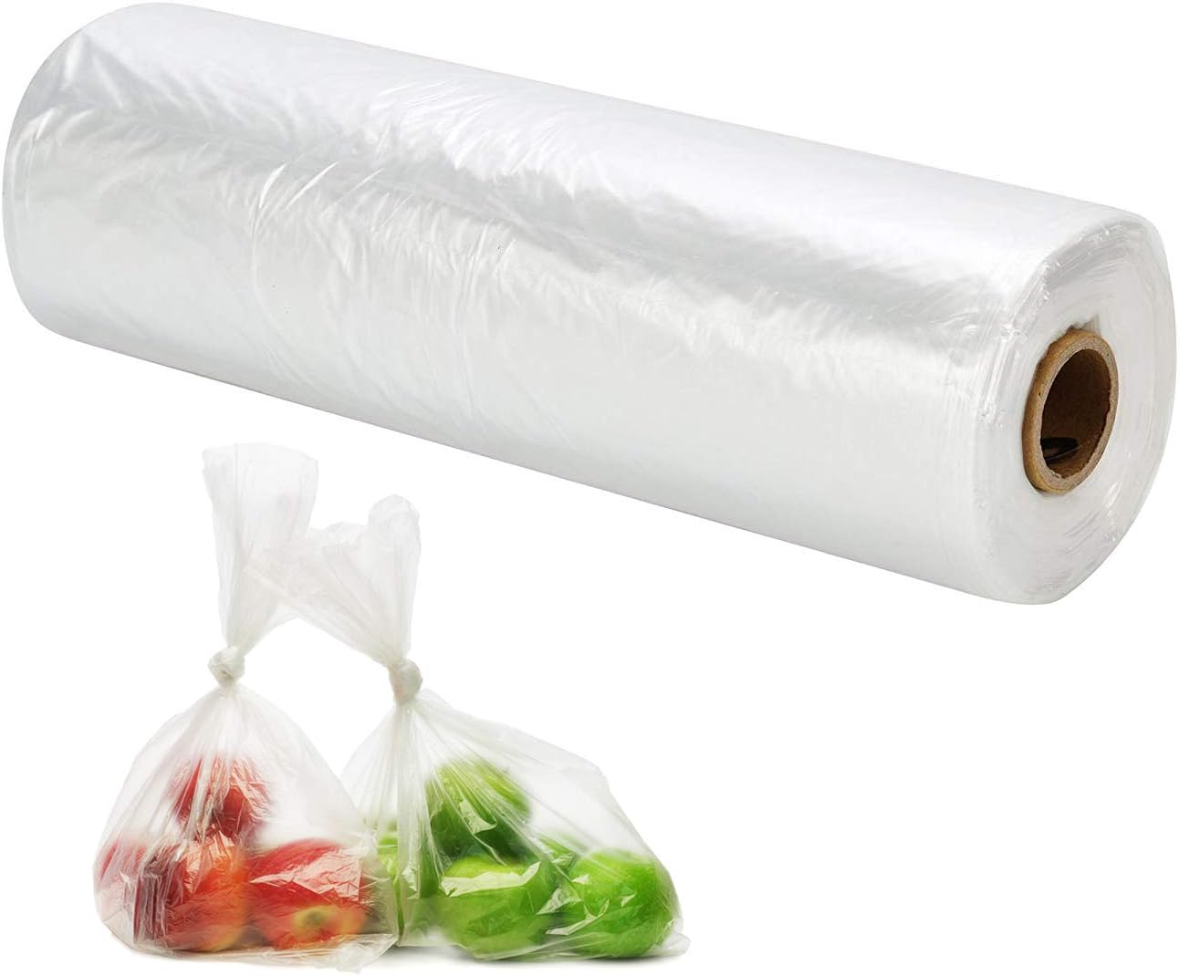 RBHK 16" X 20" Plastic Produce Bags on a Roll, Food Storage Clear Bags, Trash Bags, One Roll 350 Bags