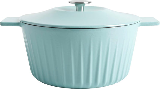 Martha Stewart Eastholm 5 QT Enamel Cast Iron Dutch Oven, Martha Blue