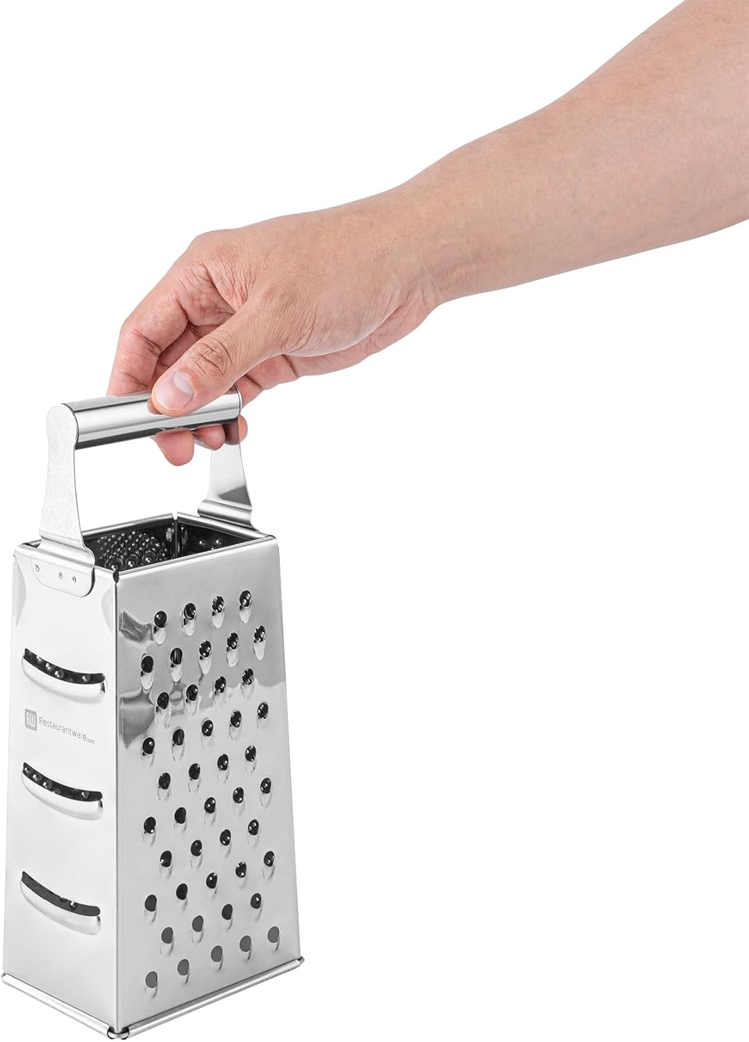 Restaurantware Met Lux Cheese Grater 1 Heavy-Duty Box Grater - With 4 Sides Built-In Handle Stainless Steel Food Grater For Vegetables And Cheese