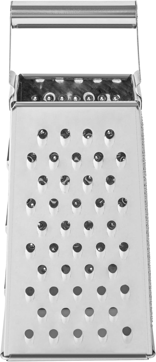 Restaurantware Met Lux Cheese Grater 1 Heavy-Duty Box Grater - With 4 Sides Built-In Handle Stainless Steel Food Grater For Vegetables And Cheese