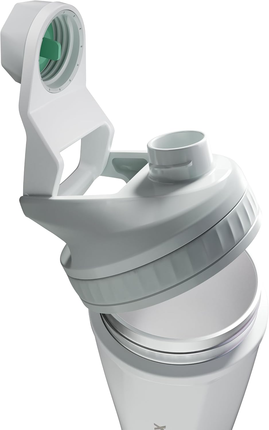 VOLTRX ChillMix Shaker Bottle Insulated Stainless Steel - USB C Rechargeable Electric Protein Shake Mixer, Shaker Cups for Protein Shakes and Meal Replacement, Ice White, 16 oz