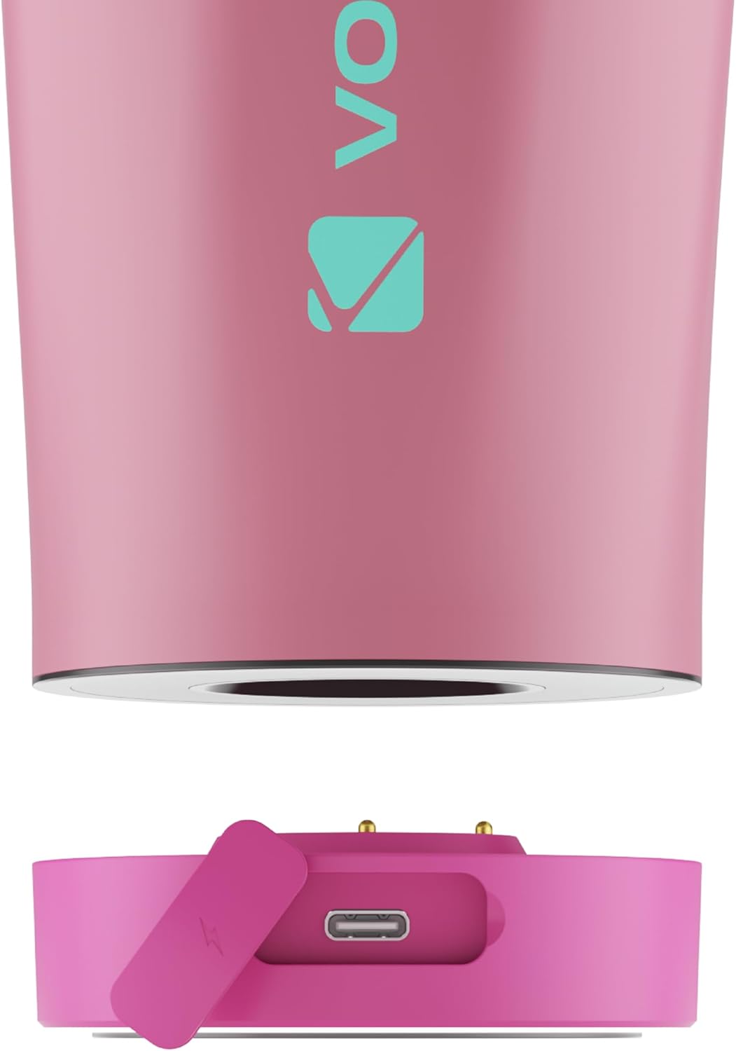 VOLTRX ChillMix Shaker Bottle Insulated Stainless Steel - USB C Rechargeable Electric Protein Shake Mixer, Shaker Cups for Protein Shakes and Meal Replacement, Radiant Rose, 16 oz