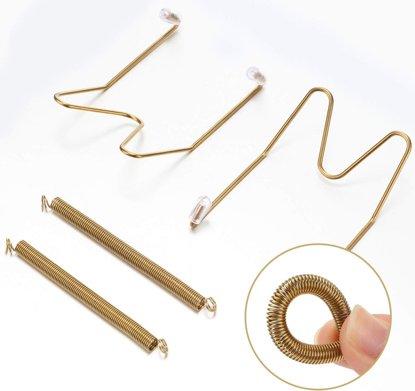 Hotop 12 Pieces Plate Hangers for Wall 8/12/14 Inch Stainless Steel Wire Invisible Plate Hangers Heavy Duty Display Holders with 12 Pieces Hooks for Wall Decorative(Gold)