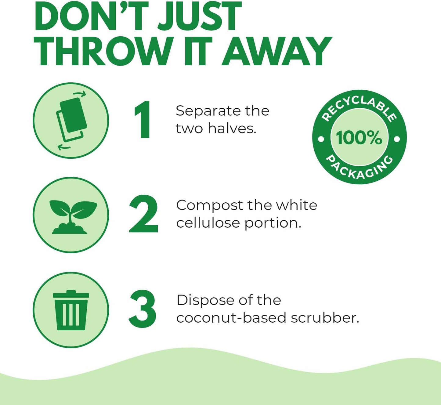 Natural Kitchen Sponges Pack of 20 - Biodegradable Cellulose and Coconut Husk Walnut Scrubbers - Odor Free Non Scratch - Eco Friendly Quick Drying Dishwashing Sponges