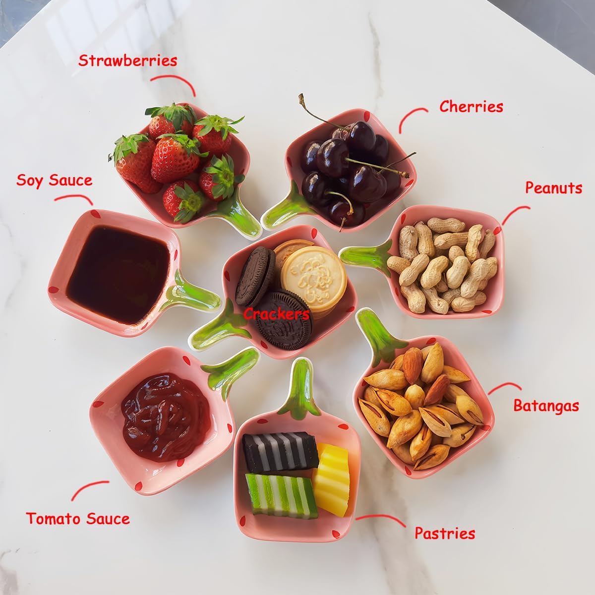 12 Pcs Ceramic Soy Sauce Dishes, Pink Small Dip Bowls Set with handle, Mini Multipurpose Porcelain Side Dish Bowl for Ketchup, Soy, BBQ, Sushi, Party, Condiments Serving Bowl Set