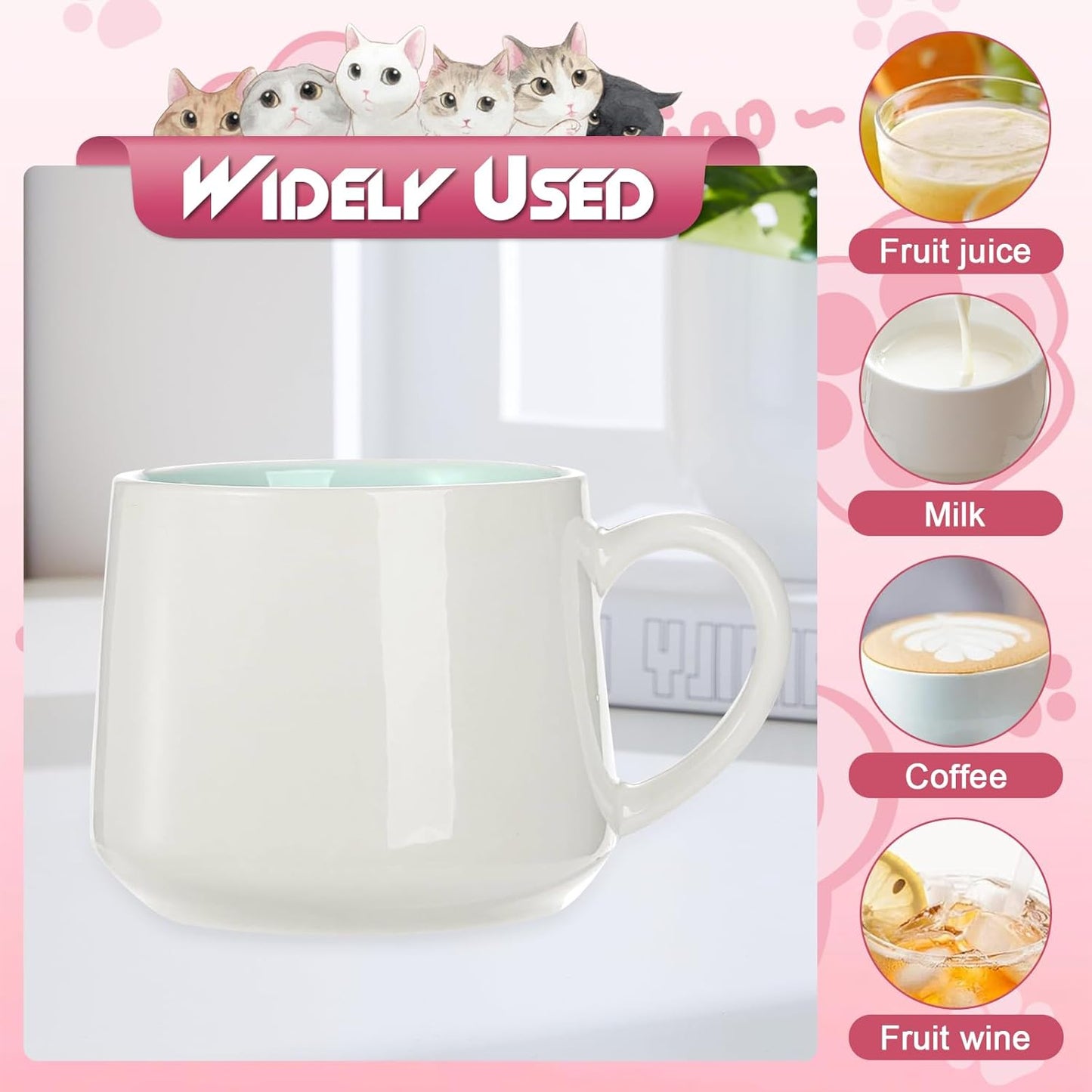 Cute Cat in Mug, 3D Animal Ceramic Tea Cup, Coffee Mugs, Valentines Mothers Day Easter Christmas Gifts for Women Mum Her Wife Grandma Girl Boy Kids Teacher Friend, Birthday Present Idea