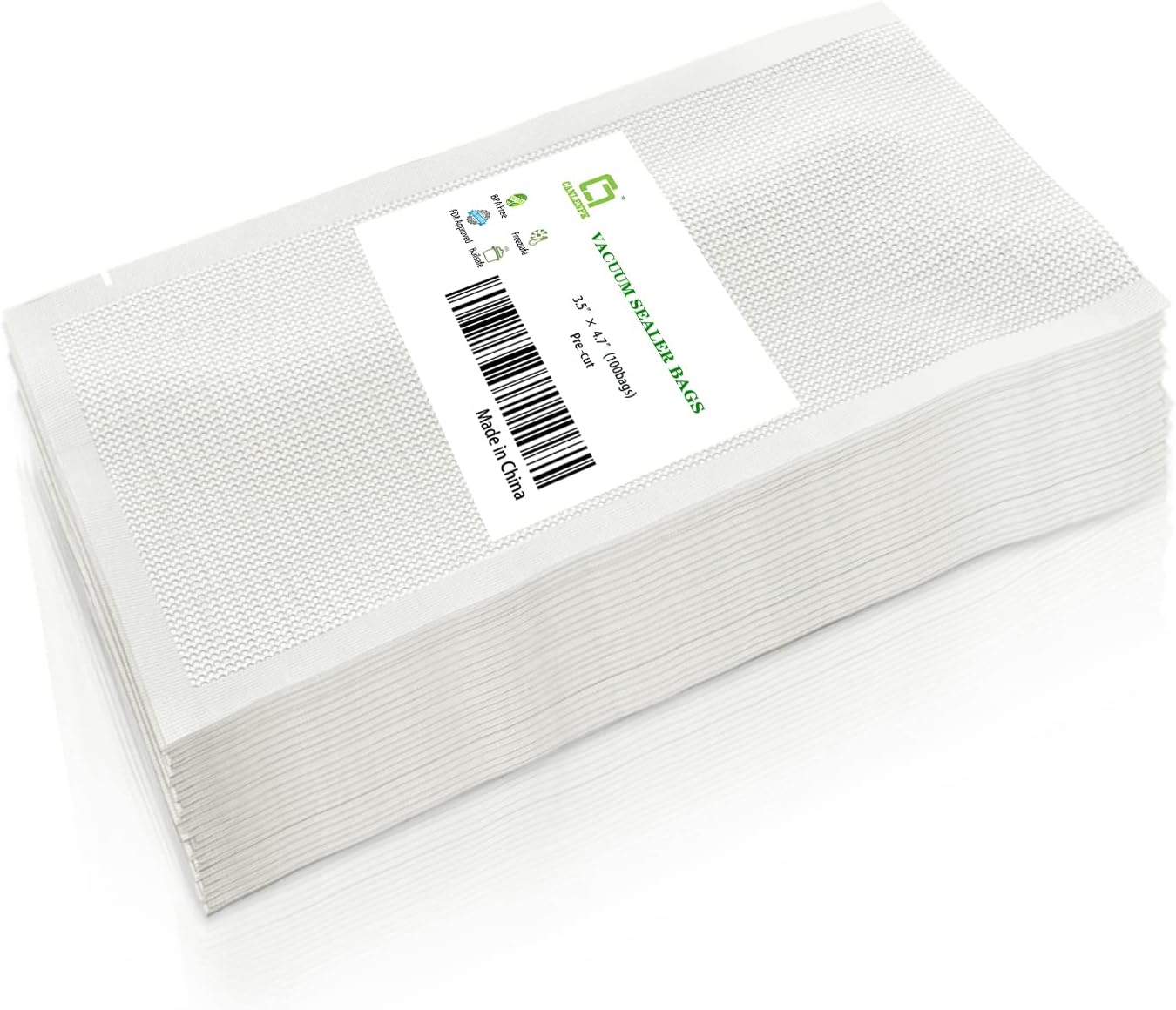 CANLENPK 3.5x4.7 Inch/9x12cm Vacuum Food Seal Bags,Small Food Vacuum Storage Sealer Bag,Seal Meal Snack Fruit Nut Tea Cookie Bean,Boil Steam Heat Freezer Sous Vide Grocery Sealable Food Bag (100PCS)