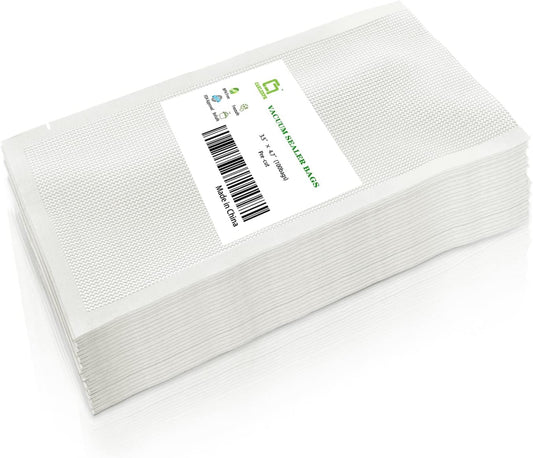 CANLENPK 3.5x4.7 Inch/9x12cm Vacuum Food Seal Bags,Small Food Vacuum Storage Sealer Bag,Seal Meal Snack Fruit Nut Tea Cookie Bean,Boil Steam Heat Freezer Sous Vide Grocery Sealable Food Bag (100PCS)
