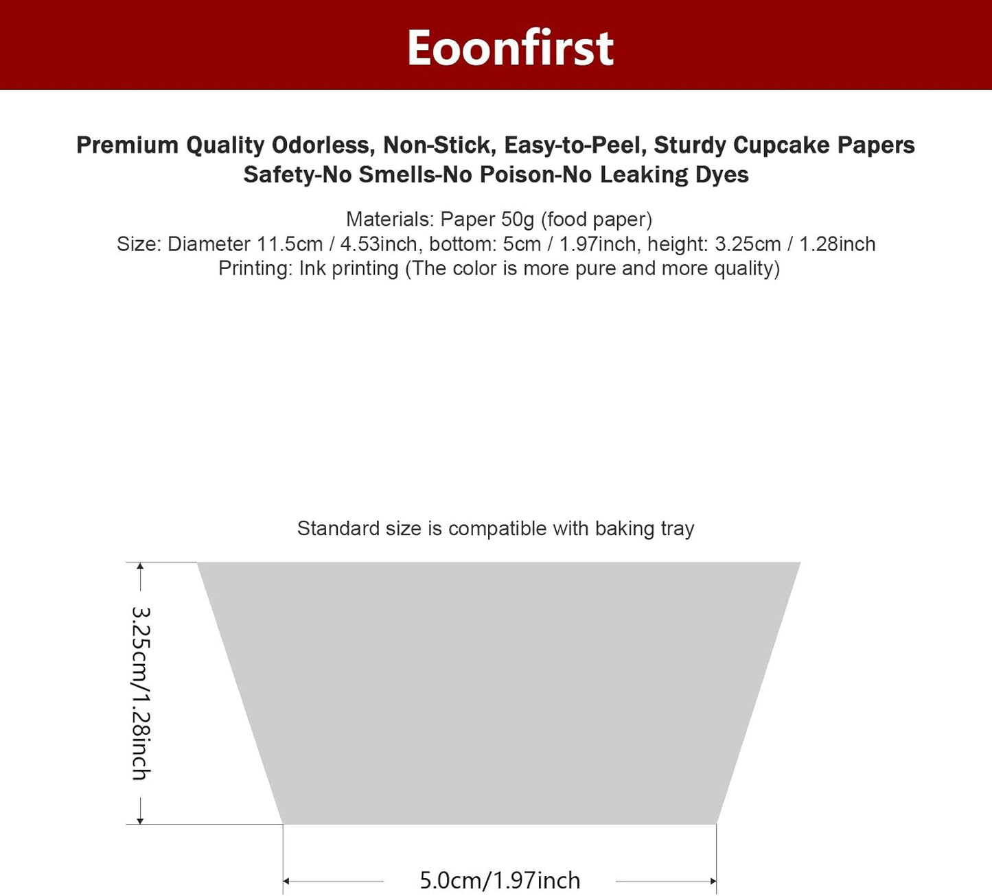 Eoonfirst Standard Size Baking Cups Thanksgiving Day Party Cupcake Liners 200 Pcs (White)