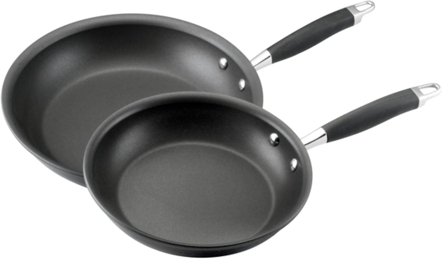 Anolon Advanced Hard Anodized Nonstick Frying Pan Set / Skillet Set - 10 Inch and 12 Inch, Gray